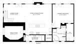 Explore this spacious second-floor layout featuring a large living room and kitchen area perfect for entertaining.