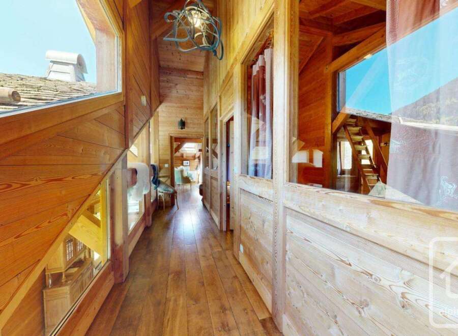Step into a world of rustic charm with this stunning wooden interior.