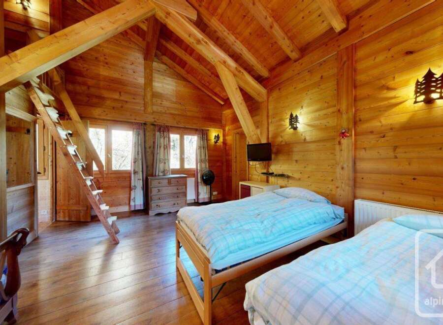 Experience the charm of this stunning wooden chalet, perfect for a cozy retreat.
