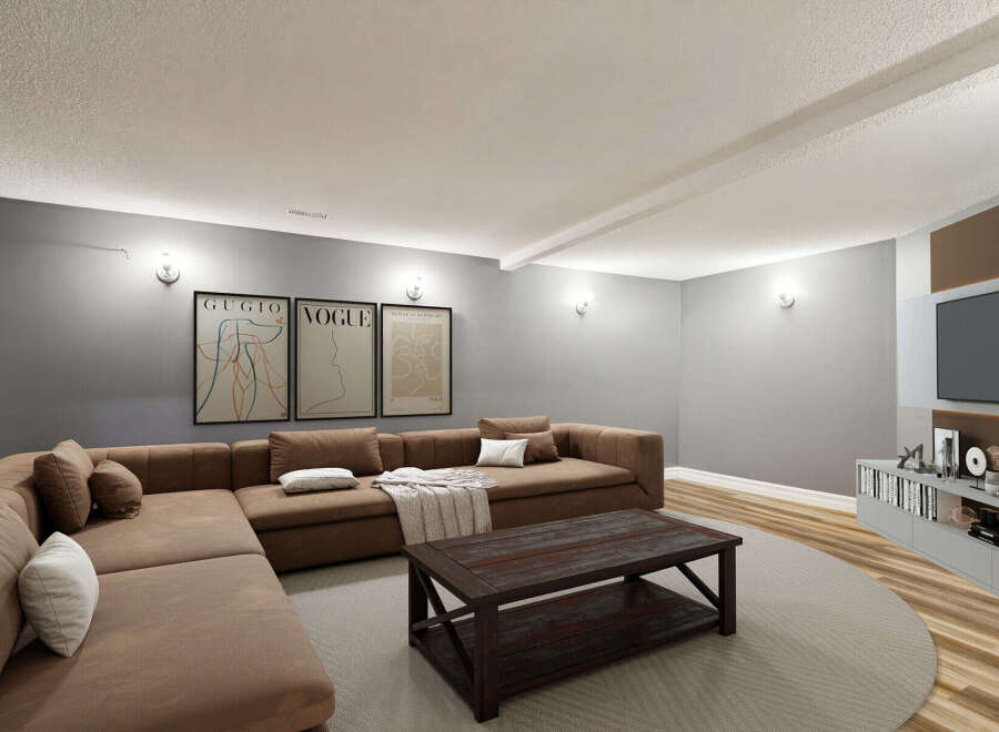 This stunning property boasts a spacious living area, perfect for entertaining or relaxing.