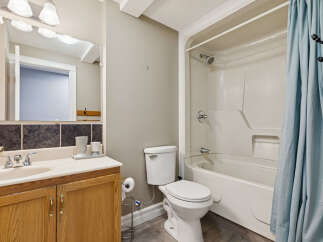 This bathroom features a clean and functional design, perfect for everyday use.