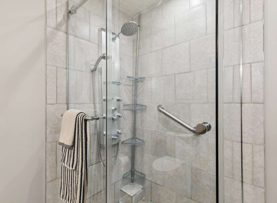 Step into a spa-like oasis with this modern shower.