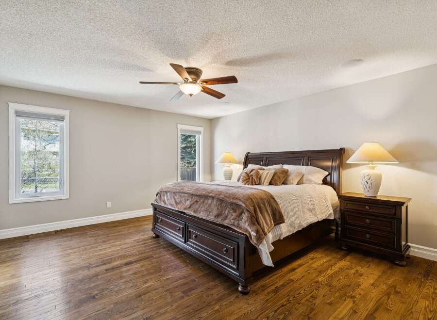 Step into a luxurious bedroom retreat.