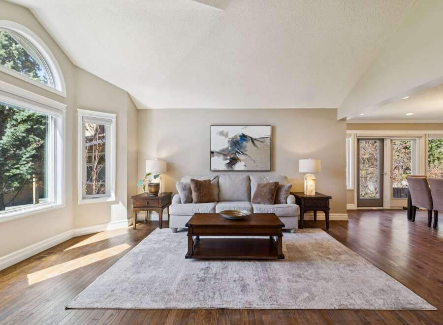 Step into luxury with this stunning living room, featuring a spacious layout and elegant design.