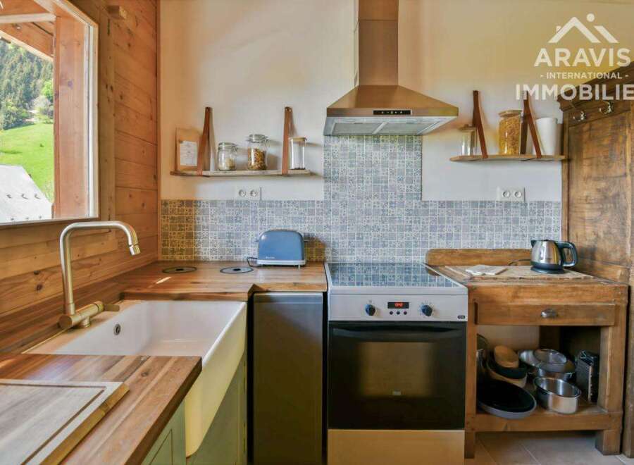 Discover the charm of this rustic kitchen, perfect for culinary adventures.