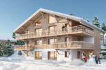 Experience the charm of this stunning wooden chalet nestled in a winter wonderland.