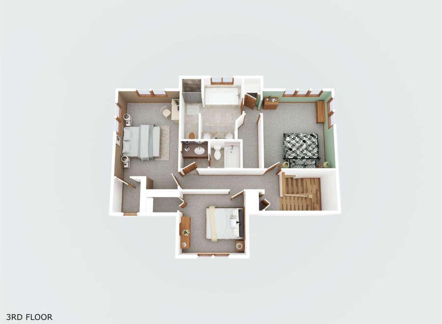 Explore this stunning 3rd-floor layout, perfect for modern living.