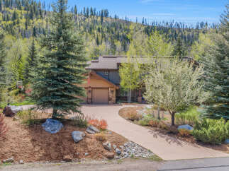 Nestled amidst lush greenery and towering trees, this stunning property offers a serene escape.