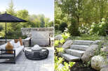 This stunning outdoor space features a modern patio with a comfortable seating area, perfect for relaxing and entertaining.