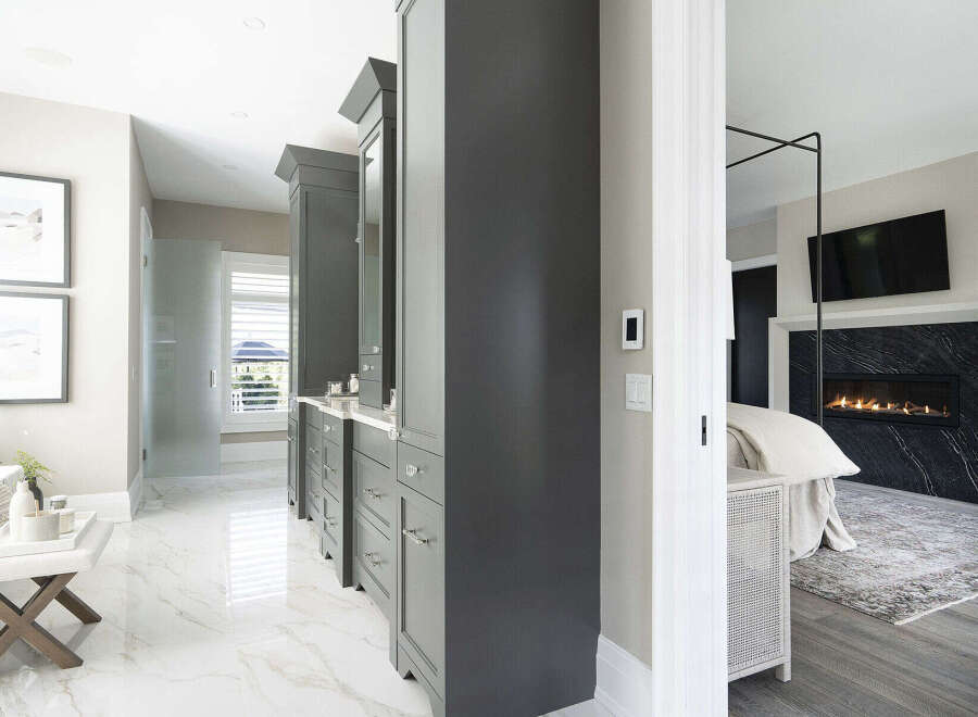 Step into luxury with this stunning property featuring a beautifully designed bathroom and a cozy bedroom.