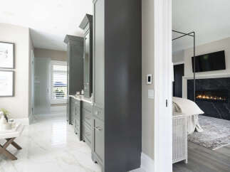 Step into luxury with this stunning property featuring a beautifully designed bathroom and a cozy bedroom.