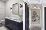 Discover a beautifully designed bathroom and hallway, perfect for modern living.