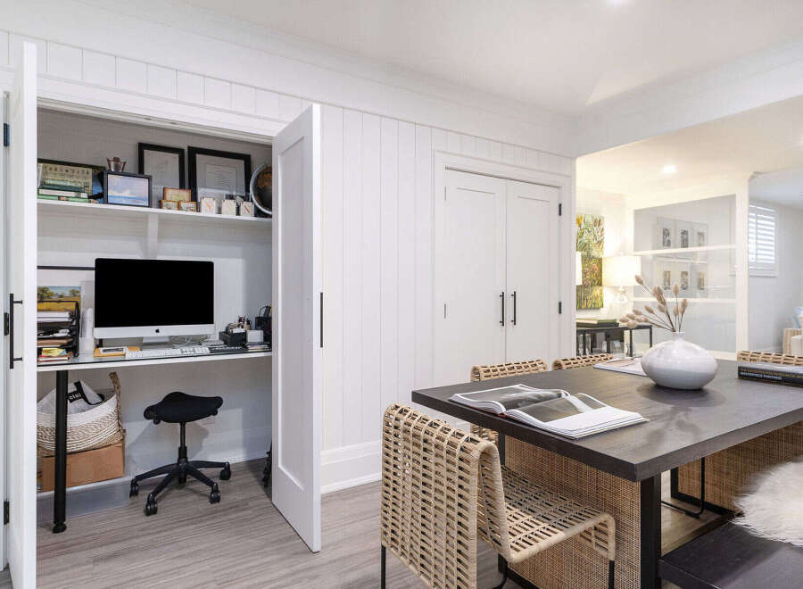 Discover the perfect blend of functionality and style in this stunning home office.