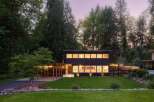 This stunning modern home offers a perfect blend of style and tranquility.