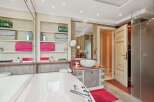 Indulge in luxury within this stunning bathroom, featuring a sleek, modern design.