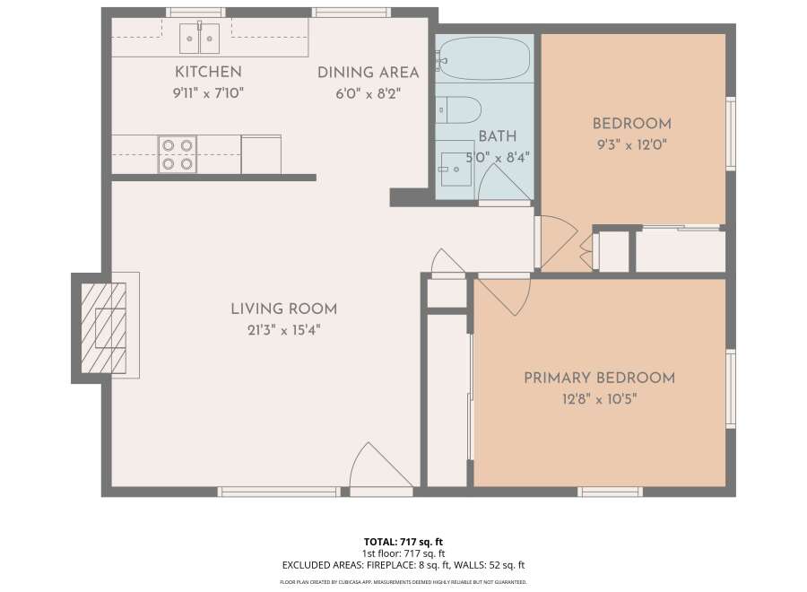Discover this inviting home featuring a well-designed floor plan with a total of 717 sq.