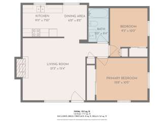 Discover this inviting home featuring a well-designed floor plan with a total of 717 sq.