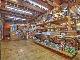 Step into a charming retail space with a rustic, inviting ambiance.