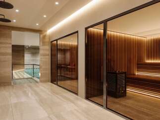 Step into luxury with this stunning spa-like retreat.