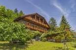 Discover the charm of this stunning wooden chalet nestled in a picturesque setting.