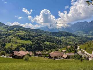 Nestled in a picturesque mountain village, this charming property offers stunning views of the surrounding landscape.