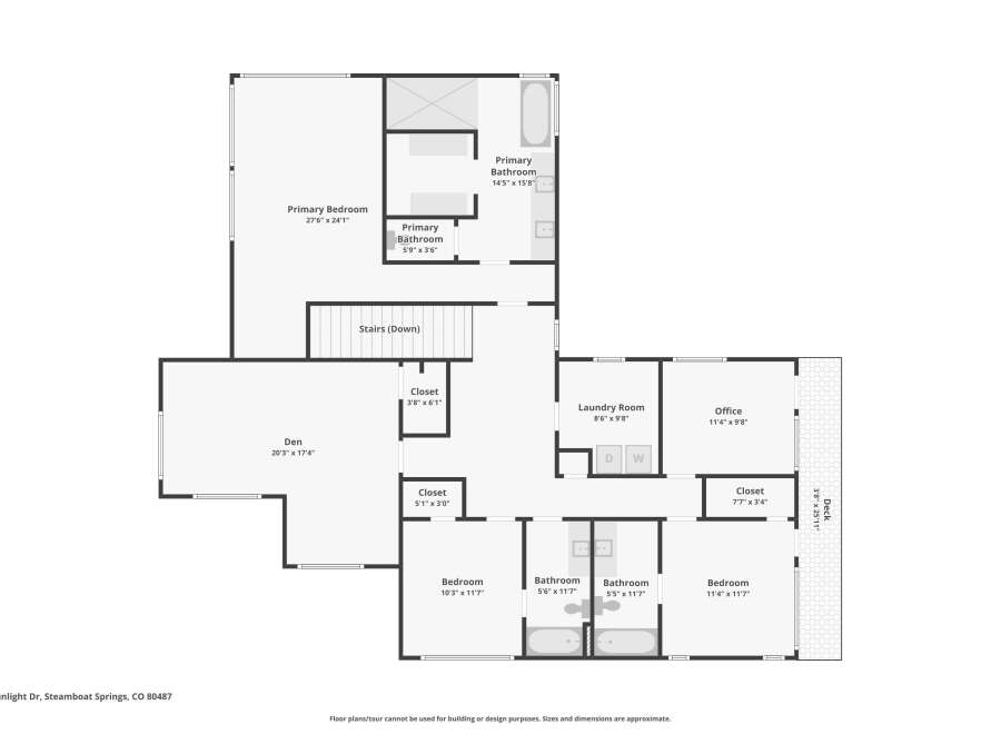 Discover this spacious floor plan featuring a large primary bedroom with an en-suite bathroom, perfect for relaxation.
