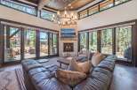 Experience luxury living in this stunning property featuring a cozy fireplace, perfect for chilly evenings.