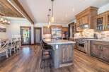 This stunning kitchen boasts a spacious island with seating, perfect for entertaining.