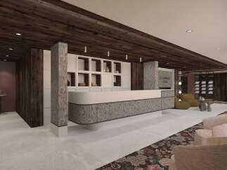 Step into the inviting Steamboat Lodge, where modern design meets rustic charm.