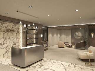 Step into luxury at this stunning spa reception area.