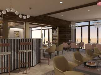 Step into a world of refined elegance with this stunning restaurant interior.