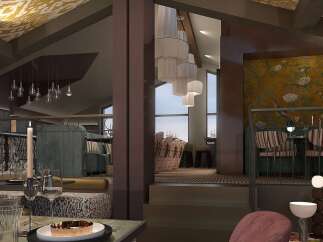 Step into luxury with this stunning property, showcasing an elegant dining area.