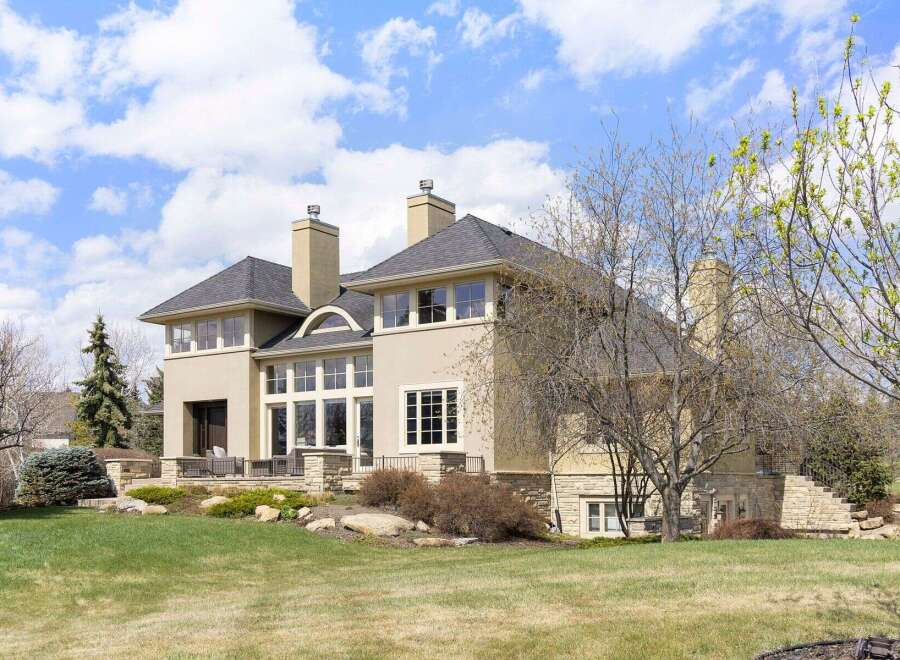 This stunning property boasts a luxurious exterior with a beautifully designed facade.