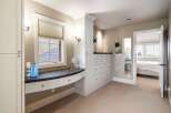 This luxurious property boasts a beautifully designed vanity area, perfect for getting ready in style.