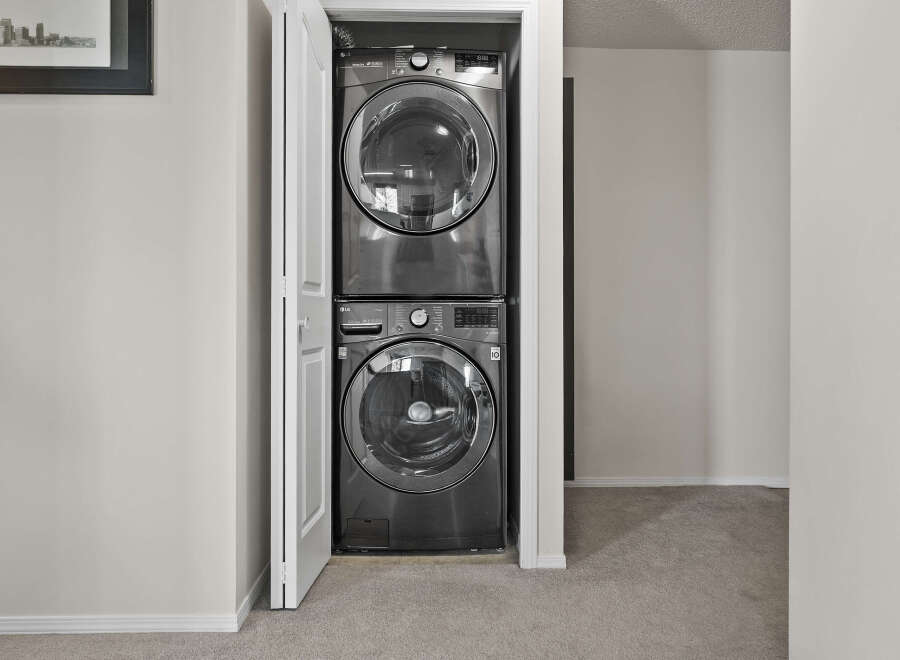 Discover the convenience of in-unit laundry with this stunning property! This home features a modern stacked washer and dryer, perfect for effortless laundry days.