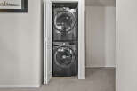 Discover the convenience of in-unit laundry with this stunning property! This home features a modern stacked washer and dryer, perfect for effortless laundry days.