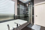 Step into luxury with this modern bathroom design.