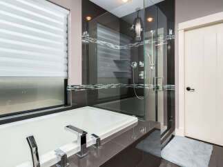 Step into luxury with this modern bathroom design.
