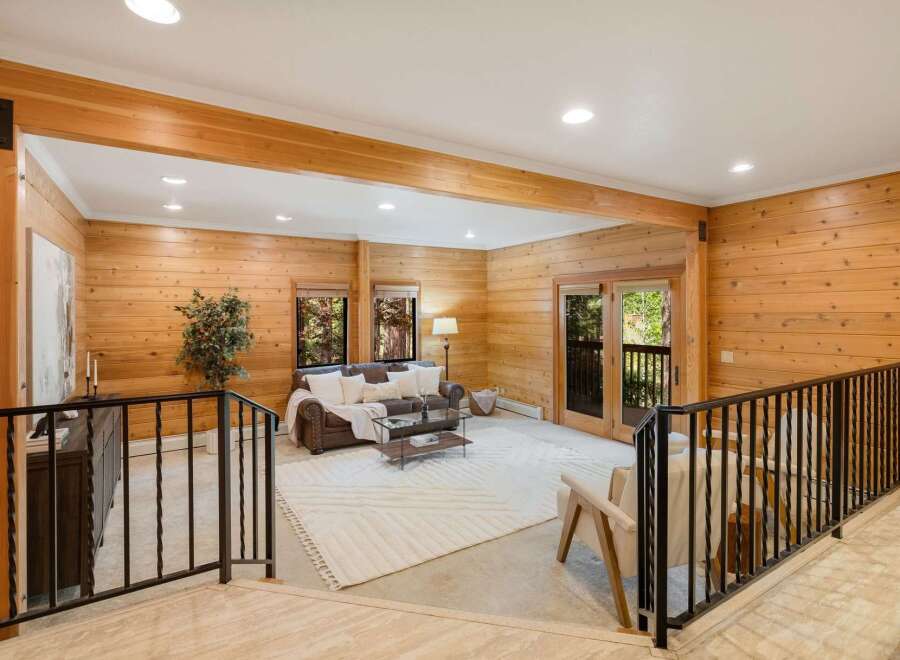 Step into a world of rustic elegance with this stunning living space.