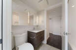 Step into a modern bathroom with sleek design elements.