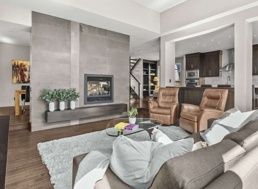 Step into luxury with this stunning property, showcasing a modern living space.
