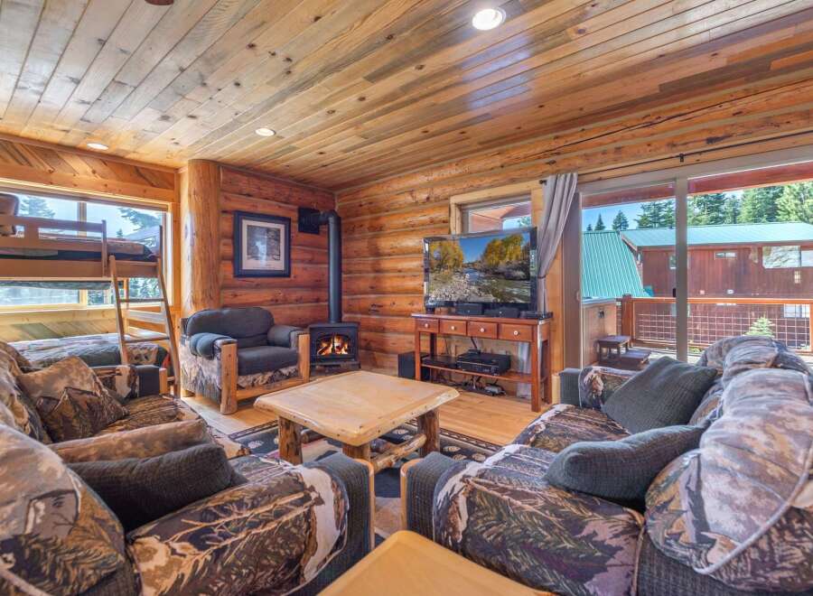 Step into rustic charm with this cozy cabin retreat.