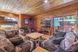 Step into rustic charm with this cozy cabin retreat.