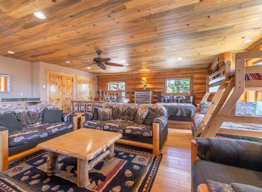 Step into rustic luxury with this stunning cabin retreat.