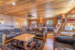 Step into rustic luxury with this stunning cabin retreat.