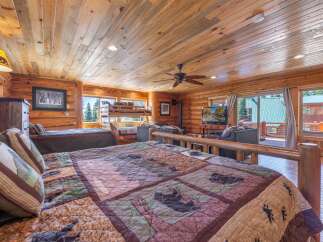 Step into rustic luxury with this stunning cabin retreat.