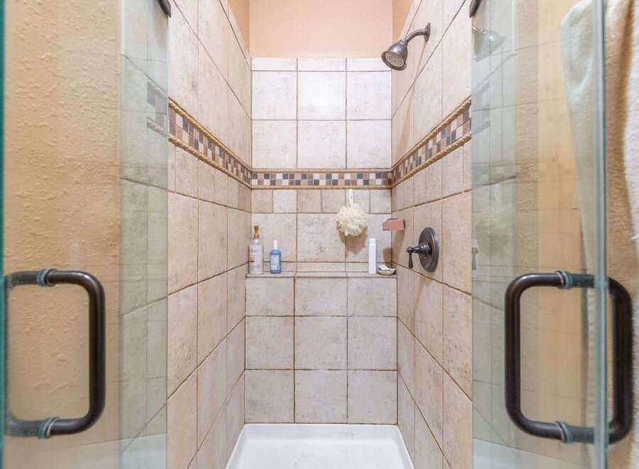 Step into a spa-like oasis with this stunning shower.