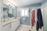 This stunning bathroom boasts a modern design with a touch of elegance.