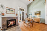 This stunning property features a cozy fireplace, perfect for those chilly evenings.