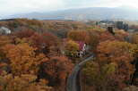 Nestled amidst a vibrant tapestry of autumn foliage, this charming property offers a serene escape.